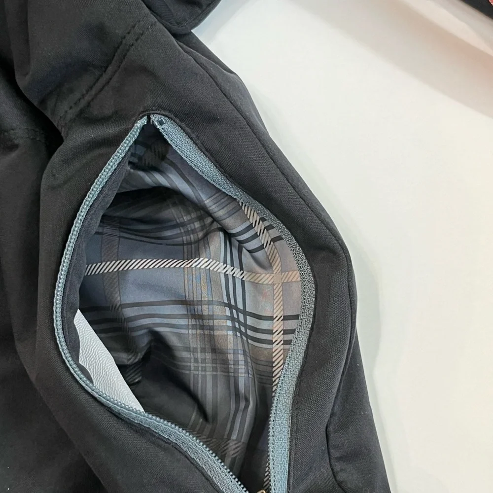 Nike Windproof Jacket Women L Black Texas Blaze Softball Plaid Lining Hood